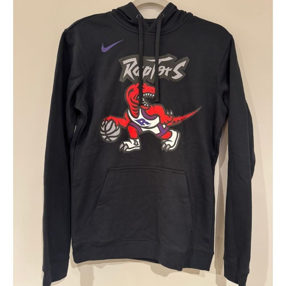Nike‎ NBA Toronto Raptors Black Pullover Hoodie Dinosaur Logo Men's Size S